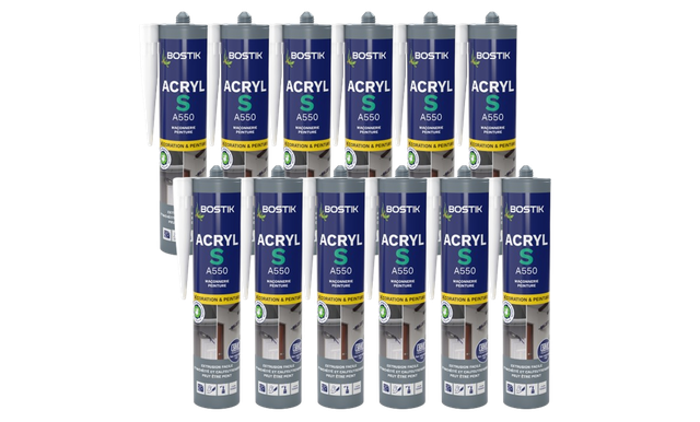12er-pack Kartuschen Acryl-dichtstoff 310 Ml Acryl S Weiß Bostik