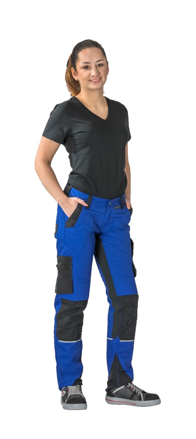 Planam Norit Damen Bundhose Kornblumenblau/schwarz 38