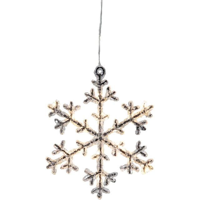 Best Season - Star Trading Led Schneeflocke Icy Von Star Trading, Fensterlicht Weihnachten Warmweiß Aus Kunststoff In Silber, Transparent, Mit Kabel, Länge: 16 Cm