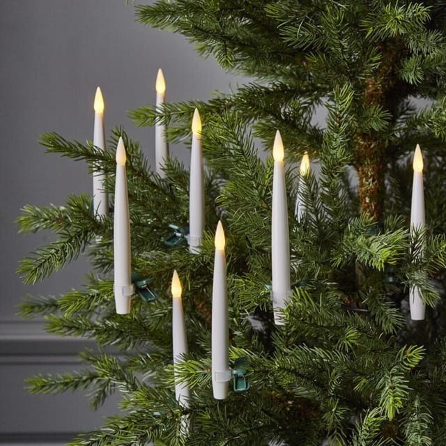 Best Season - Star Trading Schlanke Led Baumkerzen ,paulina', Batteriebetrieben Ohne Kabel, Fernbedienung, Flackereffekt, Warmweiß, H 15,5cm