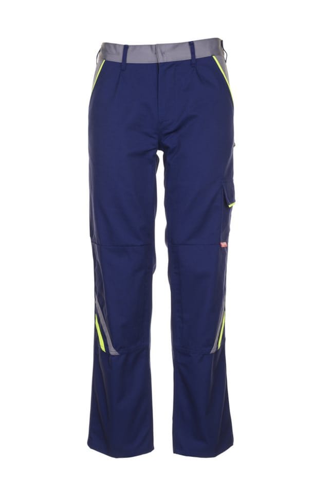 Planam Bundhose Visline, Gr. 54 Marine/gelb/zink