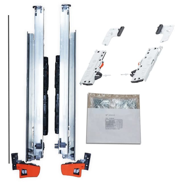 Vasalat - Blum Movento Blumotion S 766h Schubladenschienen, 750mm Vollauszug 60kg M.tip-on Funktion, 1 Paar Inkl. Kupplung