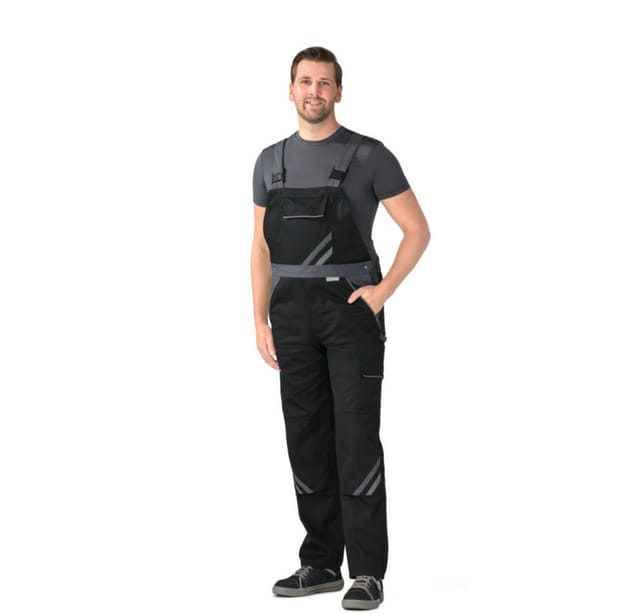 Latzhose Highline Gr. 68 Schwarz/schiefer/zink - Planam