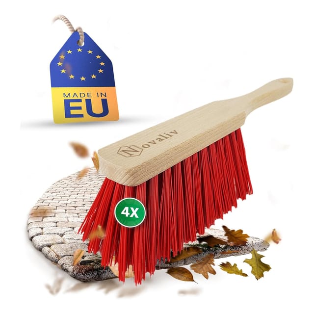 4er Set Handfeger Klein ELASTONBORSTEN Handbesen Holz Kehrwisch Industriehandfeger Auto Schneebesen Holz Hand Brush Handfeger Grob Handfeger Camping Besen Vorzeltteppich Wohnwagen