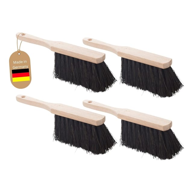 4er Set Handfeger Klein ARENGABORSTEN Handbesen Auto Kehrwisch Industriehandfeger Auto Schneebesen Holz Hand Brush Handfeger Grob Handfeger Camping Besen Vorzeltteppich Wohnwagen Draußen