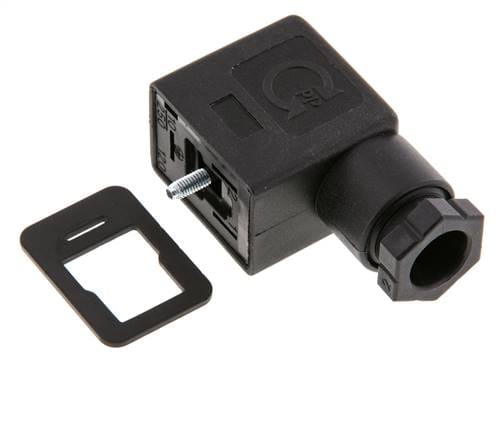 Magnetventil-Steckverbinder Industriestandard Form B, Baugröße 1, M16x1.5, 31mm, schwarz [2 Stück]