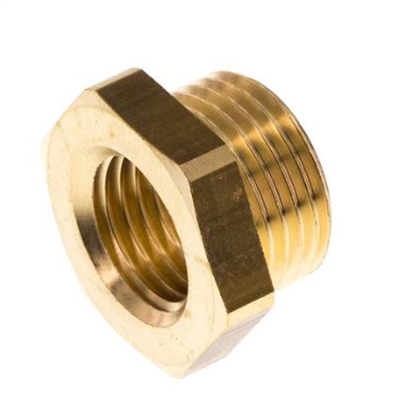 Reduziernippel aus Messing M18x1.5 Außengewinde x M14x1.5 Innengewinde 16bar (232psi) [2 Stück]