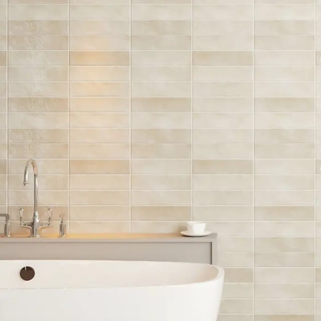 Wandfliese Santorini (7,5 x 30 cm, Beige, Glänzend)
