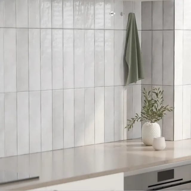 Wandfliese Santorini (7,5 x 30 cm, White, Glänzend)
