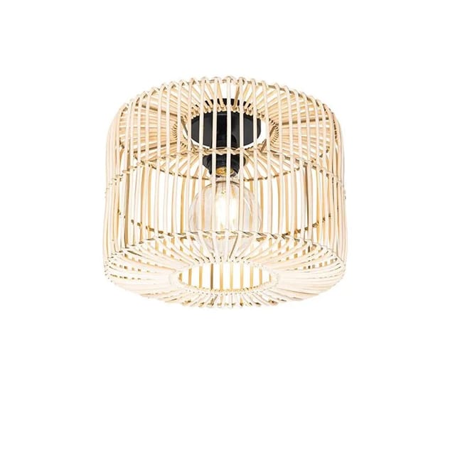 Orientale Deckenleuchte Schwarz Mit Rattan - Maud