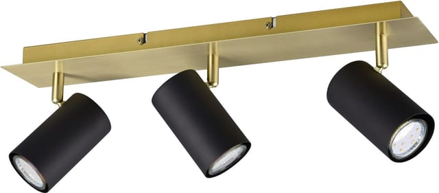 Deckenstrahler Marley Schwarz Gold 3-flammig, Breite 48cm