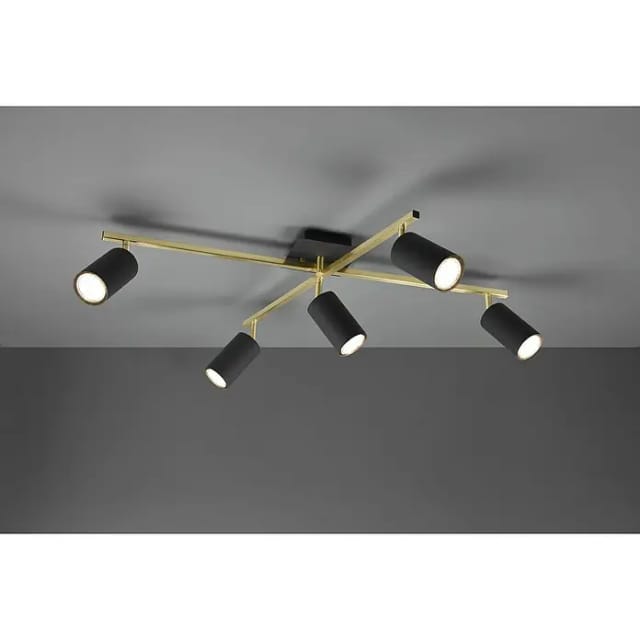 Trio Leuchten 5er Spot Marley Schwarz-matt-messing 77,4 X 57,4 Cm Gu10 35 W Spots