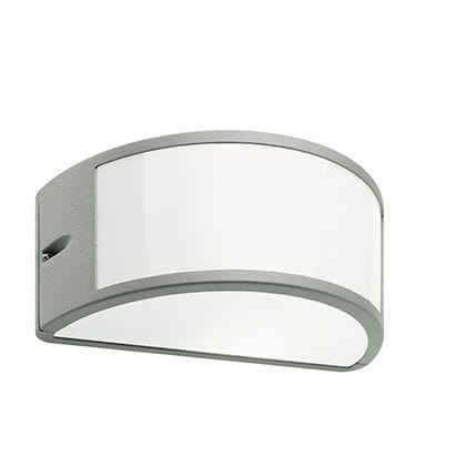 Wandleuchte Offene Halbmondlinie Umbe Gross E27 Für Aussen Ip54 Aluminiumfarbe 473/72