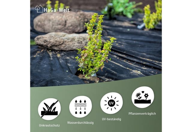 Haga - Unkrautvlies 180g/m² 1m X 10m Gartenvlies Kiesunterlage Mulchvlies