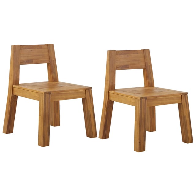 Gartenstuhl 2er Set Livorno Akazienholz Braun