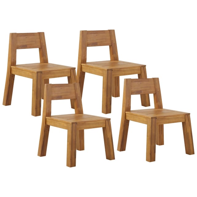 Gartenstuhl 4er Set Livorno Akazienholz Braun