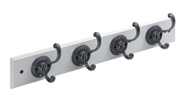 Hettich - Garderobenleiste 4 Haken 50,0 X 8,0 X 9,6 Cm Weiß Möbelbeschläge