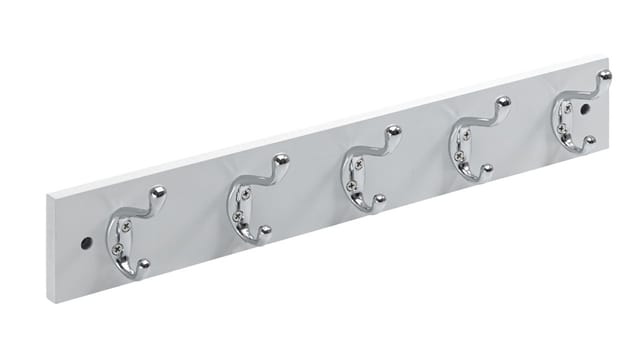 Hettich - Garderobenleiste 5 Haken 50,0 X 8,0 X 7,5 Cm Weiß Möbelbeschläge