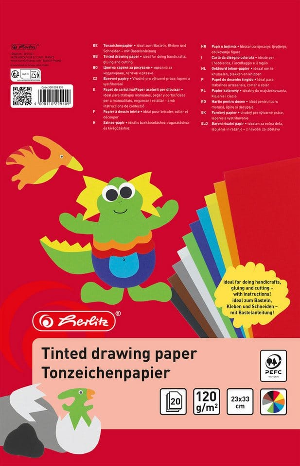 Herlitz - Tonzeichenpapierblock 23x33 Cm 20 Blatt Tonzeichenpapierblock