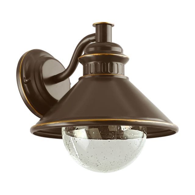Außenwandleuchte Braun Ip44 E27 Glas Metall Maritim Außenwandlampe Haus Garten