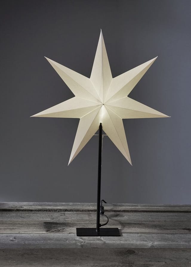Star Trading - Standstern 'frozen', Ohne Lochung, Weiß, E14,ca. 52 X 80 Cm