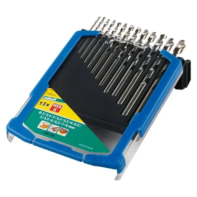 Wolfcraft Metallbohrer-set Hss Geschliffen Ø 2 - 8 Mm 13-teilig Rundschaft Metallbohrer