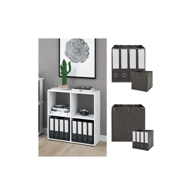 Vicco - Raumteiler Tetra, Weiß, 72.6 X 72 Cm Mit 2 Faltboxen