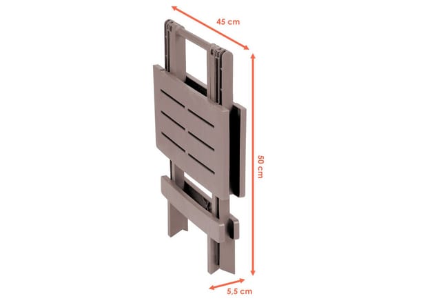 Kunststoff Klapptisch Adige 45 X 43 Cm - Braun - Garten Beistelltisch Klappbar