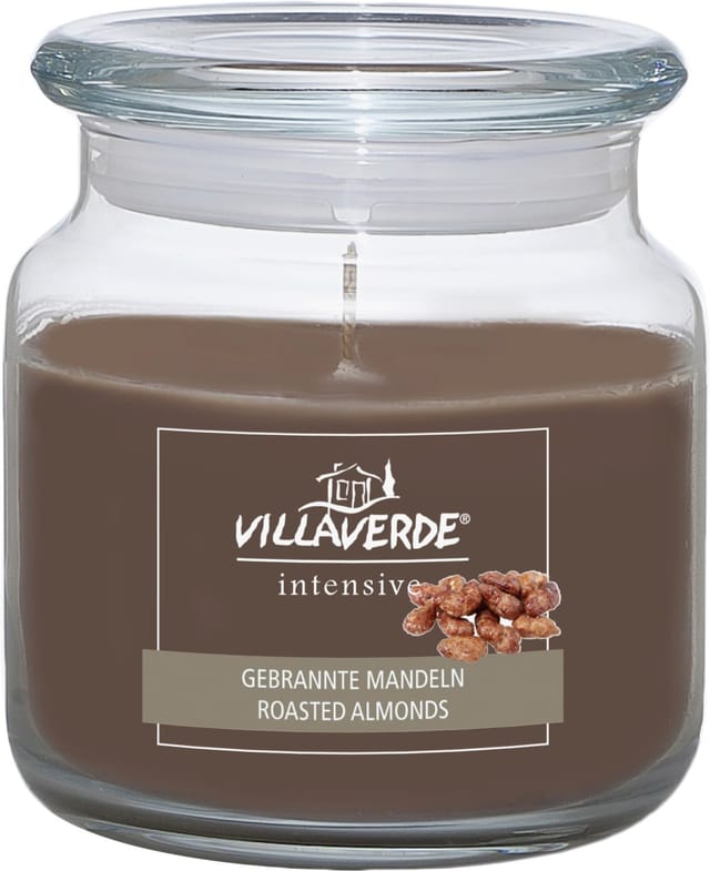 Villa Verde - Duftkerze Im Glas M. Deckel Gebrannte Mandeln, H 10 Cm, Ø 10 Cm Duftkerze