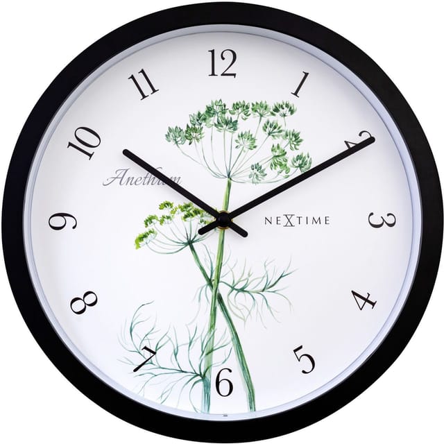 Nextime - Wanduhr Anethium Kunststoff Schwarz Ø 30,5 Cm Innen/außen Gartenuhr