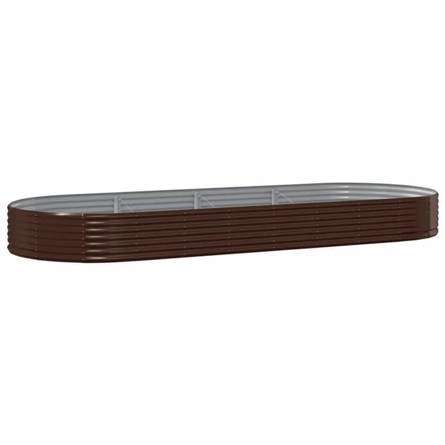 Hochbeet Verzinkter Stahl 373x140x36 Cm Braun Vidaxl