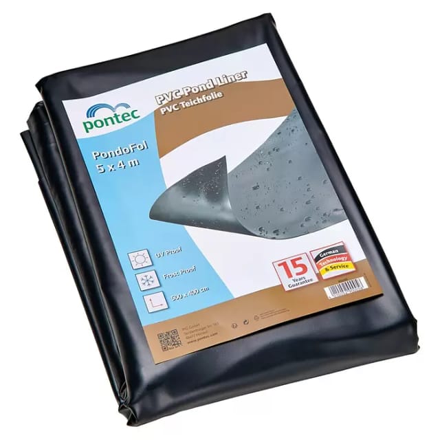 Pontec 90005 Pvc-folie 5m X 4m Schwarz 0,5 Mm