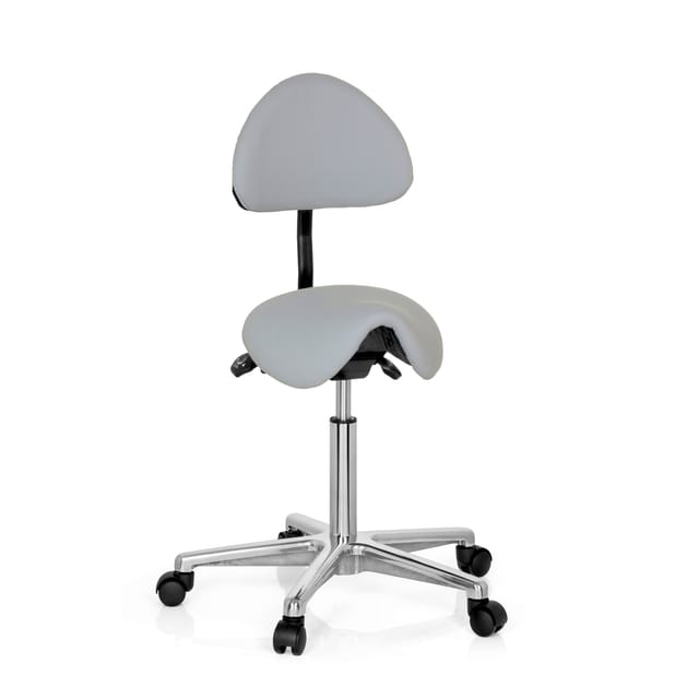 Hocker / Drehhocker / Arbeitsstuhl / Sattel Top Work 20 Kunstleder Grau Hjh Office