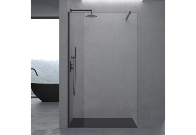 Duschwand Duschtrennwand 50x200 Walk-in Dusche Mit Stabilisator Aus Echtglas 10mm Esg-sicherheitsglas Klarglas Inkl. Nanobeschichtung - Doporro
