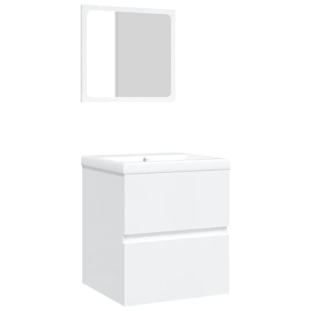 Waschbeckenunterschrank Mit Waschbecken Und Spiegel Weiß Vidaxl