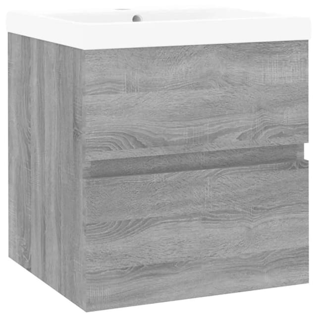 Vidaxl Waschbeckenschrank Mit Einbaubecken Grau Sonoma Holzwerkstoff
