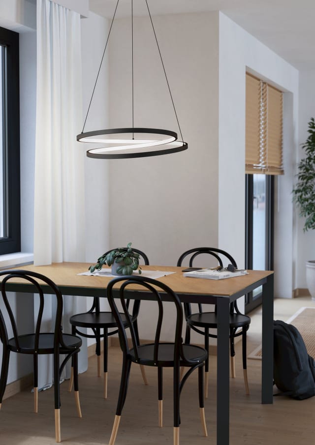Eglo Led Pendelleuchte Ruotale Schwarz Weiß 55 X 150 Cm Deckenlampen & Kronleuchter