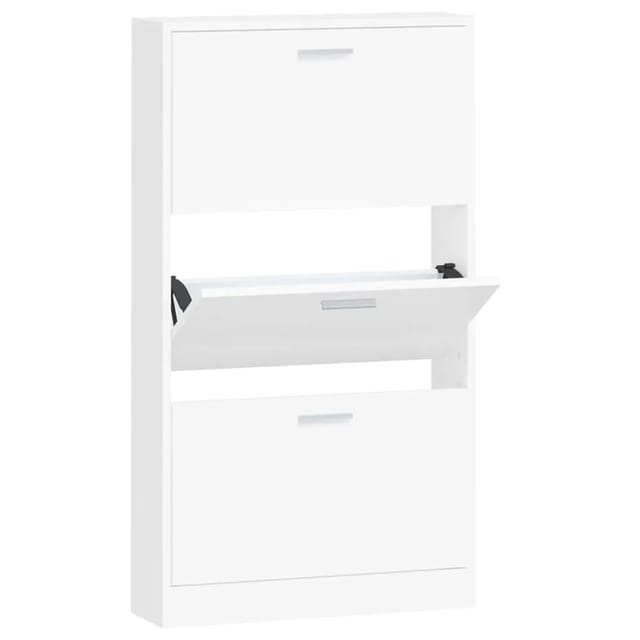 Schuhschrank Weiß 59x17x108 Cm Holzwerkstoff - Vidaxl