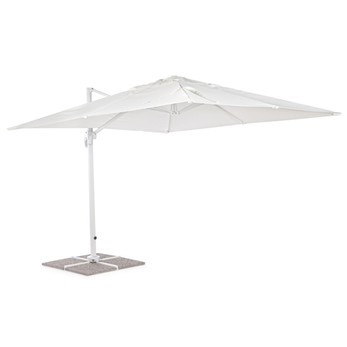 Sonnenschirm Mit Seitlicher Stange ''Saturno'' Aus Pulverbeschichtetem Aluminium Für Garten Und Balkon -3 X 4 Mt / Weiß