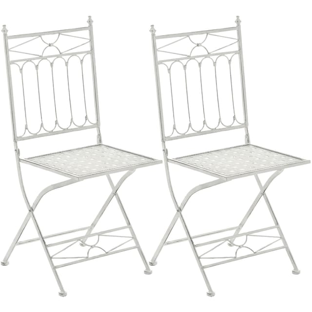 2er Set Klappstuhl Asina Antik Weiß