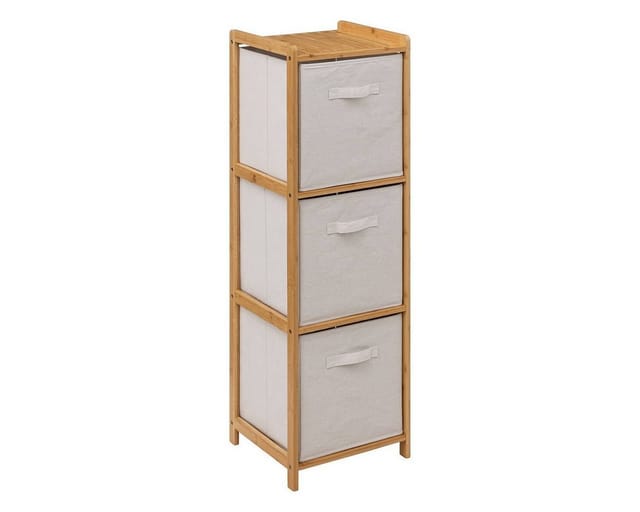 5five Simply Smart - Regal Tidy Box Mit 3 Körben Aus Braunem Bambus - 5five
