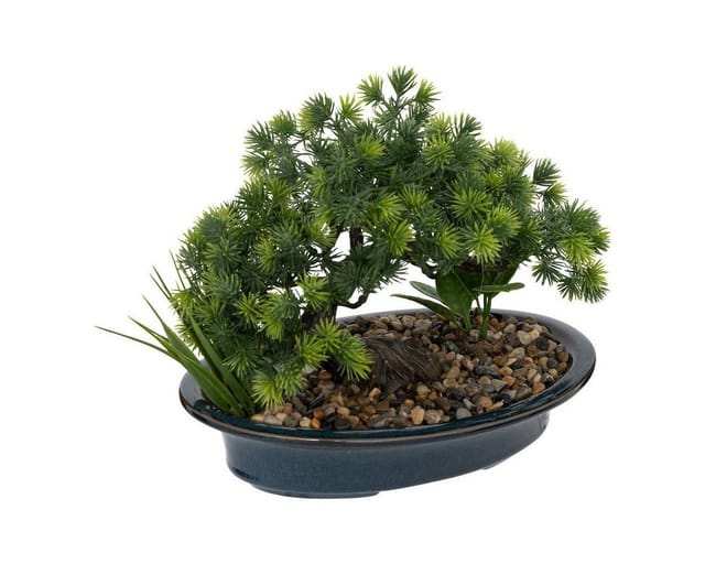 Atmosphera - Künstlicher Bonsai Keramik & Kieselstein - H.26 Cm Créateur D'Intérieur