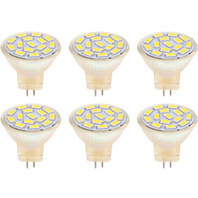Vtizikl Ampoule Led Gu4 270lm 15led, Ampoule À Économie D'Énergie Mr11, Perles De Lampe Sur Piste 12v 3w, Lumière Chaude 3000k, 6 Pièces