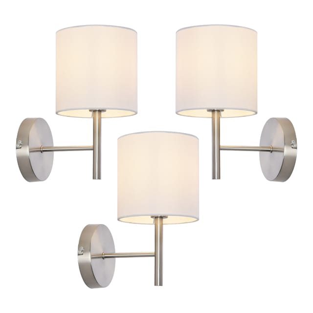 Wandleuchte 3er Set Winsford Silberfarben / Weiß [ Lux.pro