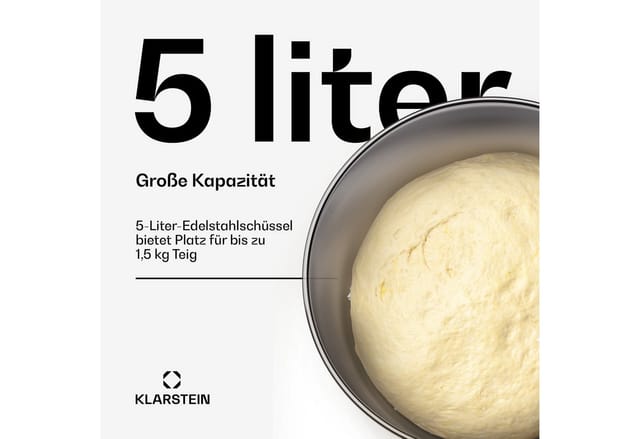 Klarstein Schüssel Für Chiara Küchenmaschine 5l Edelstahl, Spülmaschinenfest, Ergonomischer Griff, Kompatibel Mit Chiara Küchenmaschine, Bpa-frei, Perfekt Für 1,5 Kg Teig