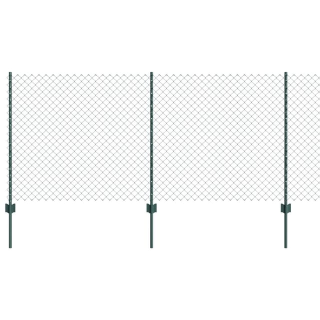 Kettenzaun Mit 22 U-pfosten Grün 1x25 M Stahl Vidaxl913511