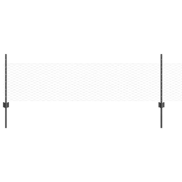 Zaun Mit Pfosten Grau 0,5 X 10 M Stahl Vidaxl