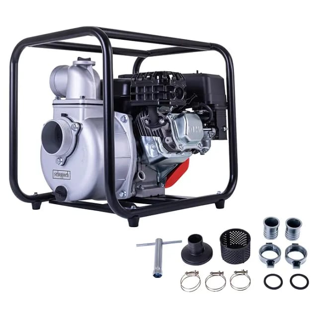 Benzinbetriebene Selbstansaugende Motorpumpe 5,3hp 212cc 60.000 L/h Scheppach Pwp60