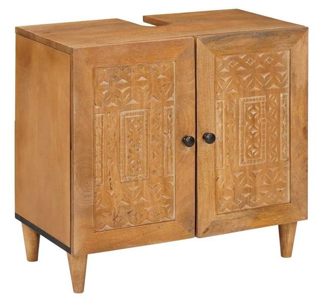 Badezimmer Schrank Wandmontiert Hellbraun 62 X 33 X 58 Cm Vidaxl