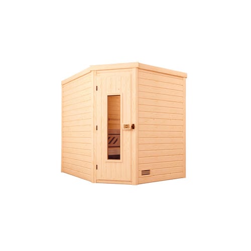 Weka Massivholzsauna Turku 2 Sparset 9 kW Kompakt Holztür